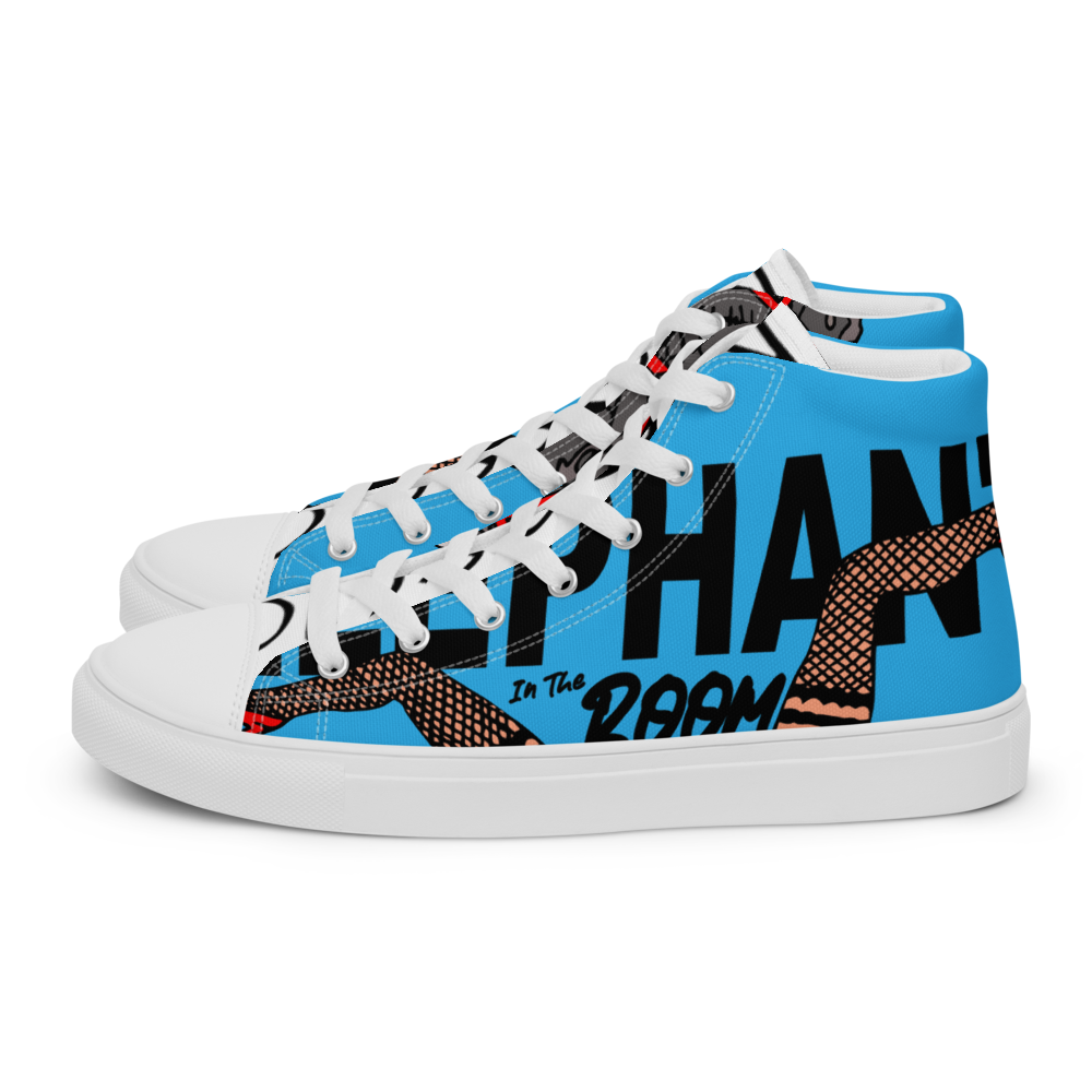 ELEPHANT IN THE ROOM MEN'S HIGH TOP CANVAS SHOES