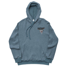 Load image into Gallery viewer, ELEPHANT IN THE ROOM LEGS UP EMBROIDERED FLEECE HOODIE
